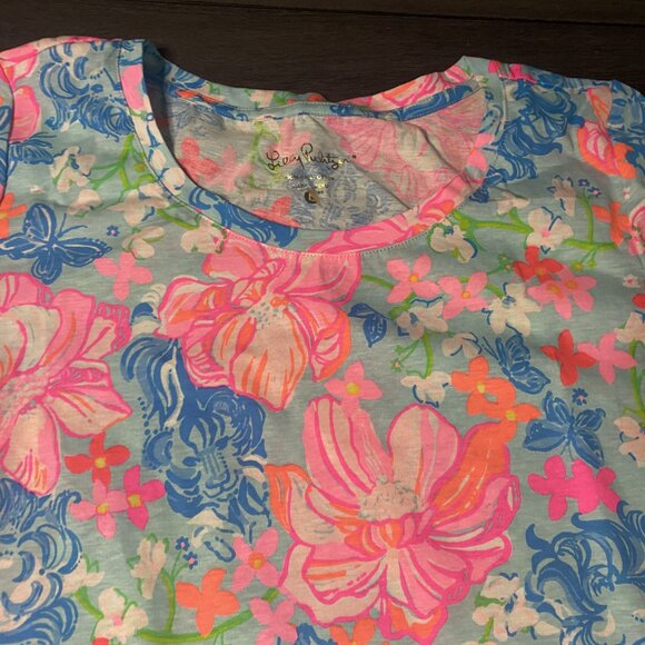 Lilly Pulitzer - Floral Print - Lucious Lions Dress Short Sleeve Large NWOT - Picture 4 of 5